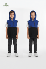 ROADWEAR Kids Black & Blue Sleeveless Zip - Up Hoodie - Smgarment's