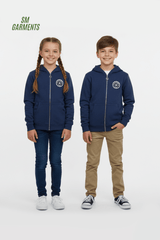 ROADWEAR Kids Navy Blue Zip - Up Hoodie with Chest Logo - Smgarment's