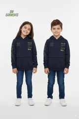 ROADWEAR Kids’ Navy Printed Hoodie – Casual Streetwear - Smgarment's