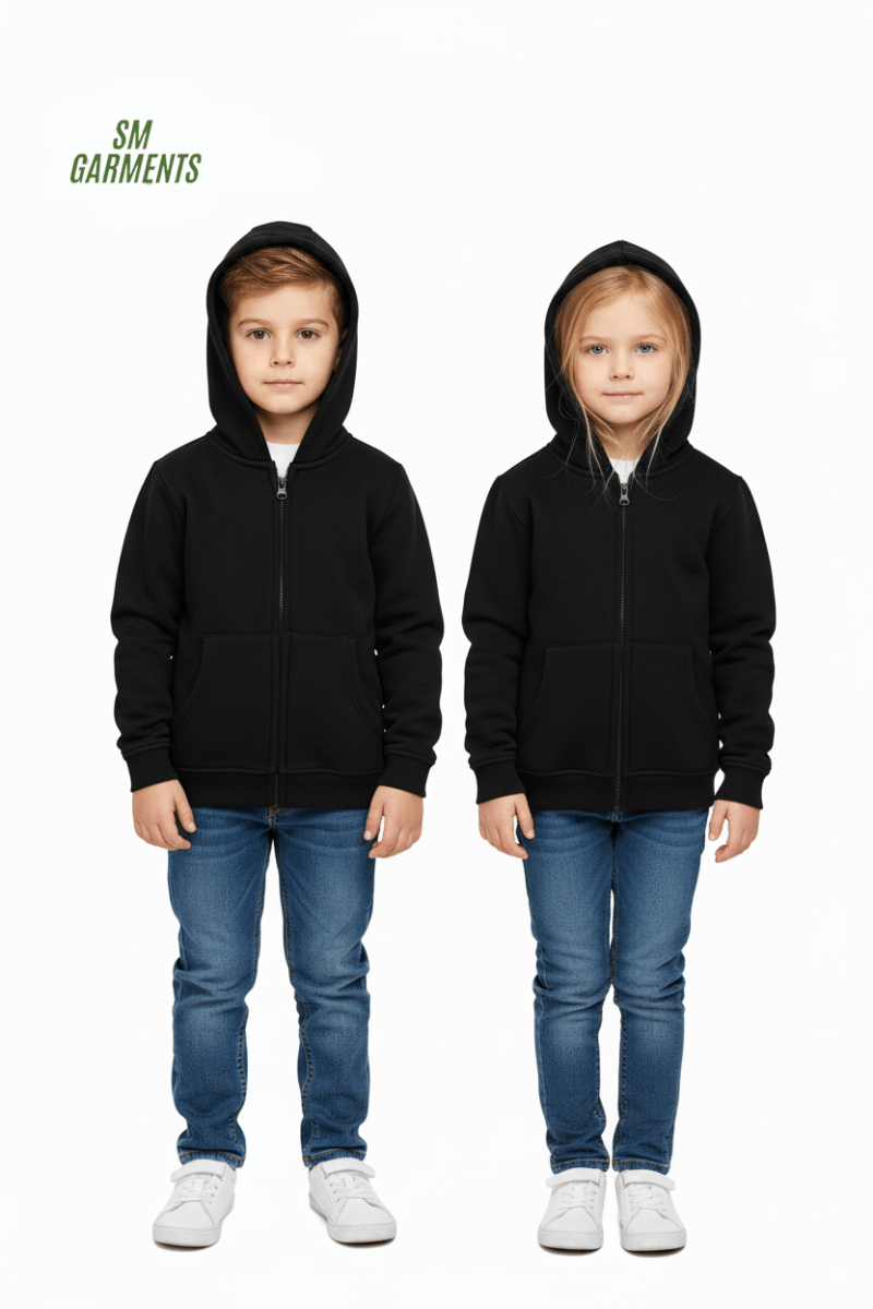 ROADWEAR KIDS PLAIN BLACK HOODIE - Smgarment's