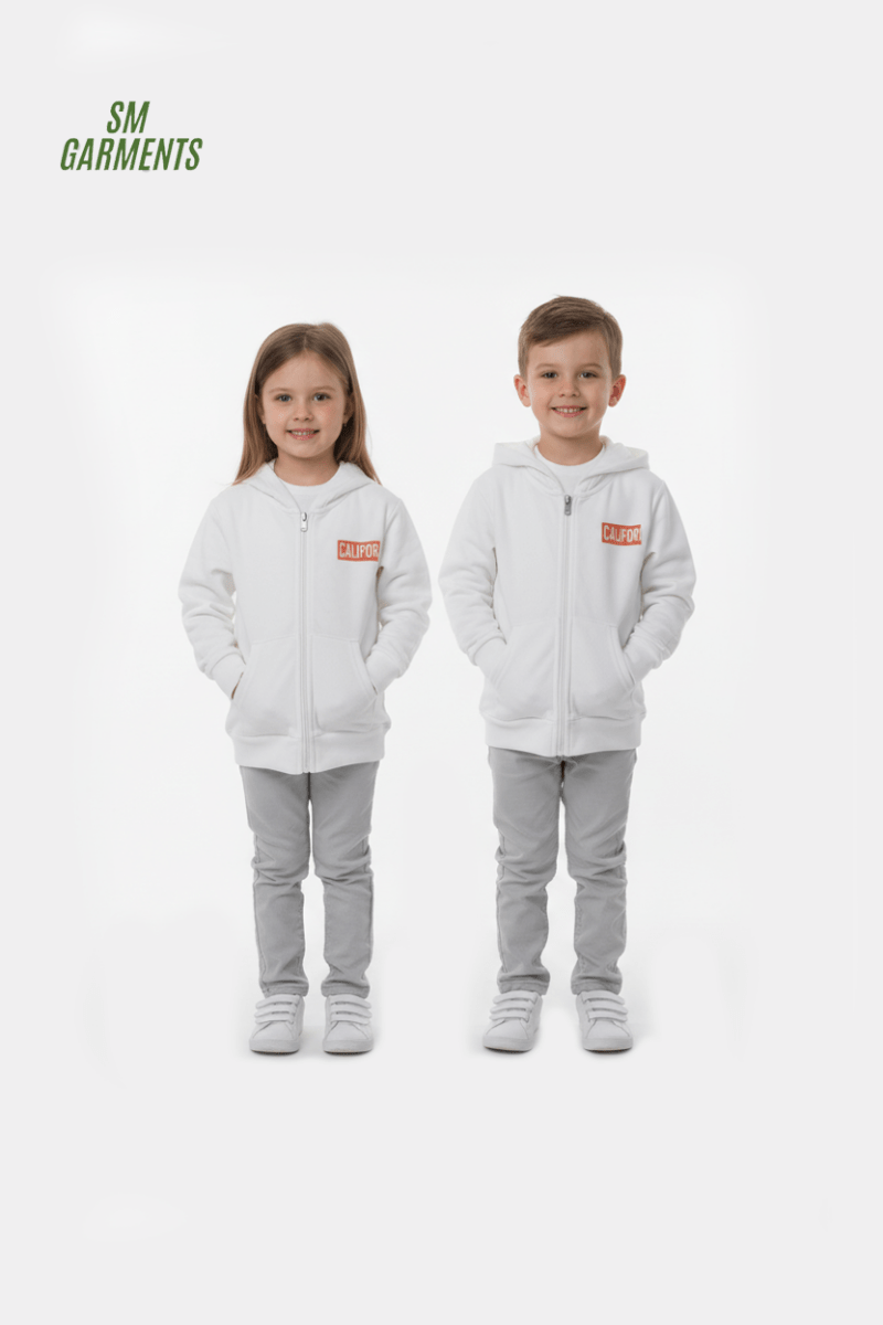 ROADWEAR kids’ White Zip - Up Hoodie - Smgarment's