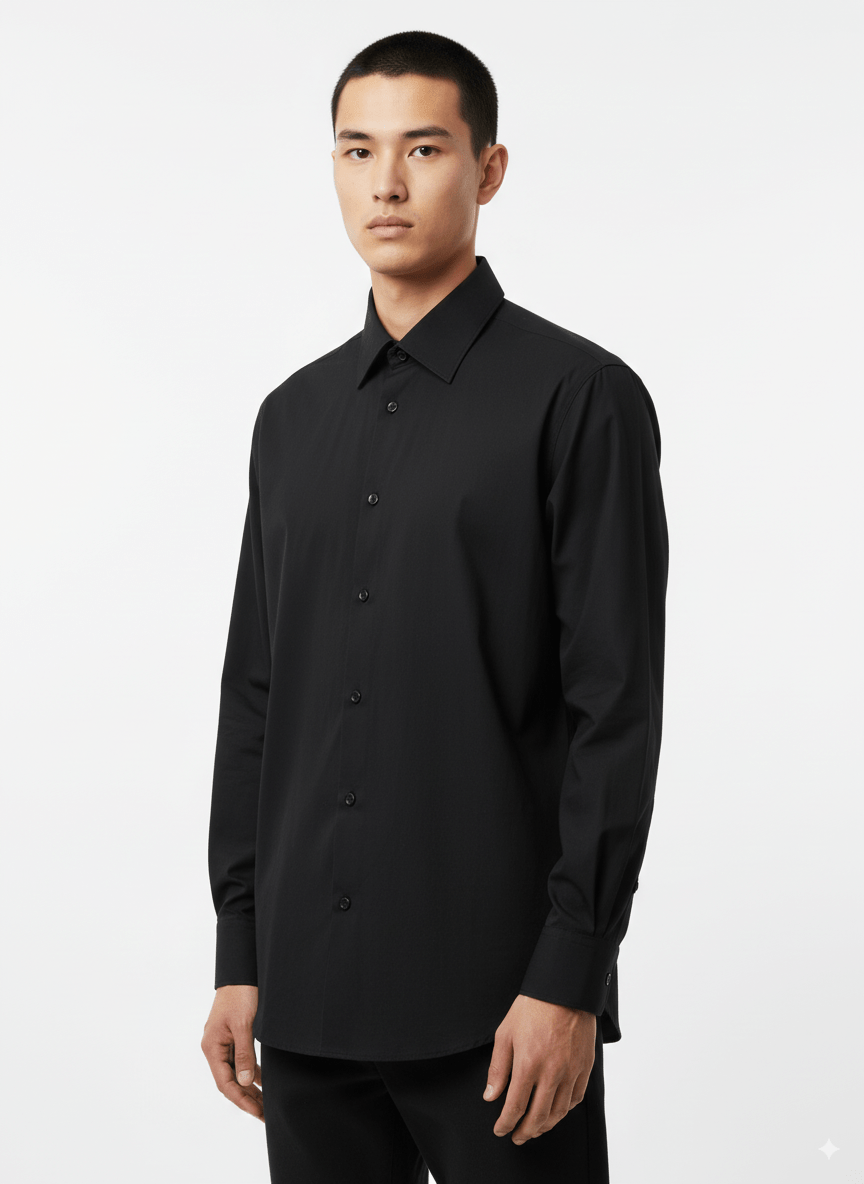 SACOOR BLUE PLAIN BLACK SHIRT - Smgarment's