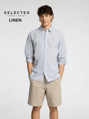 SELECTED HOMME LINEN SLIM CINTREE SHIRT - Smgarment's