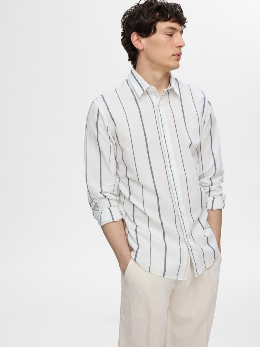 SELECTED HOMME LINEN SLIM CINTREE SHIRT - Smgarment's