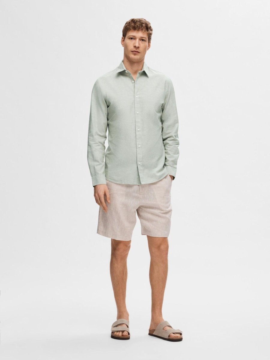 SELECTED HOMME LINEN SLIM CINTREE SHIRT - Smgarment's