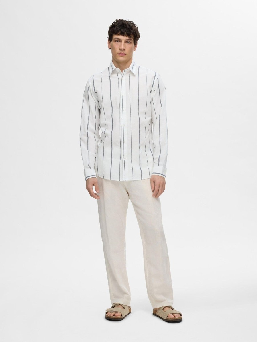 SELECTED HOMME LINEN SLIM CINTREE SHIRT - Smgarment's