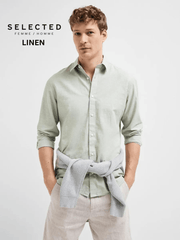 SELECTED HOMME LINEN SLIM CINTREE SHIRT - Smgarment's