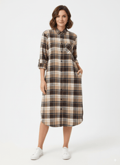 SEVEN LEMON WOMENS CHECK LONG SHIRT - Smgarment's