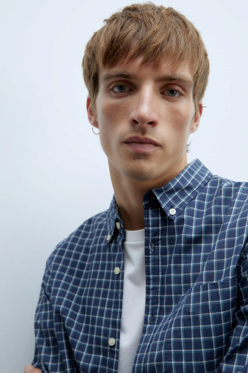 SFERA MEN Checked Poplin Regular Fit Shirt - Smgarment's