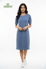 SHEEGO WOMEN CASUAL EMBROIDED SHOULDER DRESS - Smgarment's