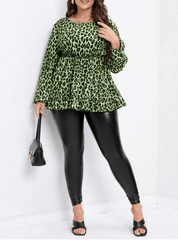 SHEIN CURVE Plus Leopard Printed Top - Smgarment's