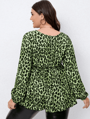 SHEIN CURVE Plus Leopard Printed Top - Smgarment's