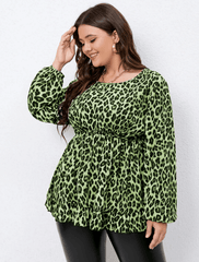 SHEIN CURVE Plus Leopard Printed Top - Smgarment's
