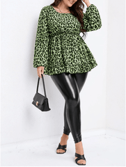 SHEIN CURVE Plus Leopard Printed Top - Smgarment's