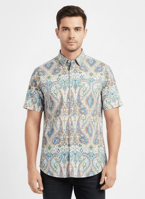 SIGNATURE PRINTED MEN SHIRT - Smgarment's