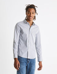 SLIM COTTON BLEND SHIRT - SMgarment's