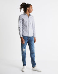 SLIM COTTON BLEND SHIRT - SMgarment's