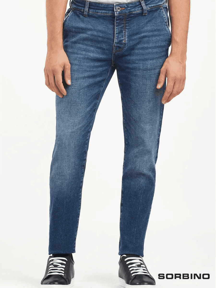 Slim fit chino jeans medium wash - SMgarment's