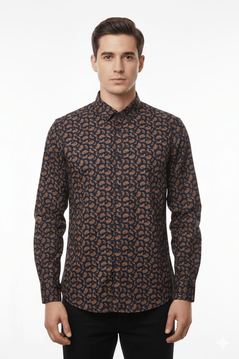 SLIM FIT PRINTED SHIRT - Smgarment's