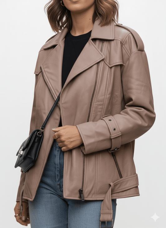 снежная королева AVIATOR LEATHER JACKET - Smgarment's