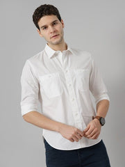 Solid Regular Fit Cotton White Shirt - Smgarment's
