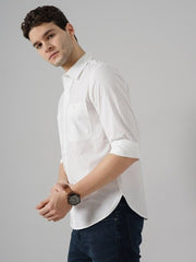 Solid Regular Fit Cotton White Shirt - Smgarment's