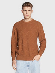 !Solid Sweater Deker Brown Regular Fit - Smgarment's