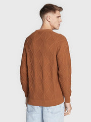 !Solid Sweater Deker Brown Regular Fit - Smgarment's