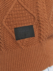 !Solid Sweater Deker Brown Regular Fit - Smgarment's