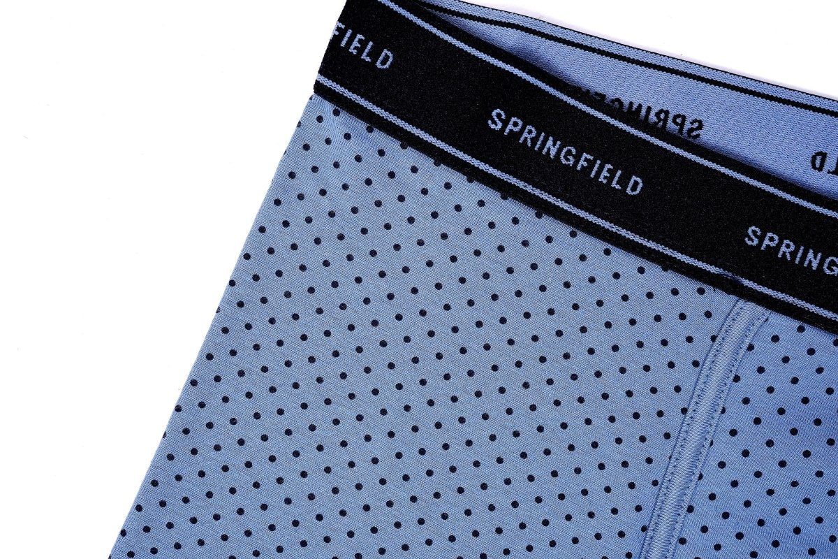 SPRINGFIELD BLUE PATTERNED DOTTED BOXER( ONE PIECE ) - Smgarment's
