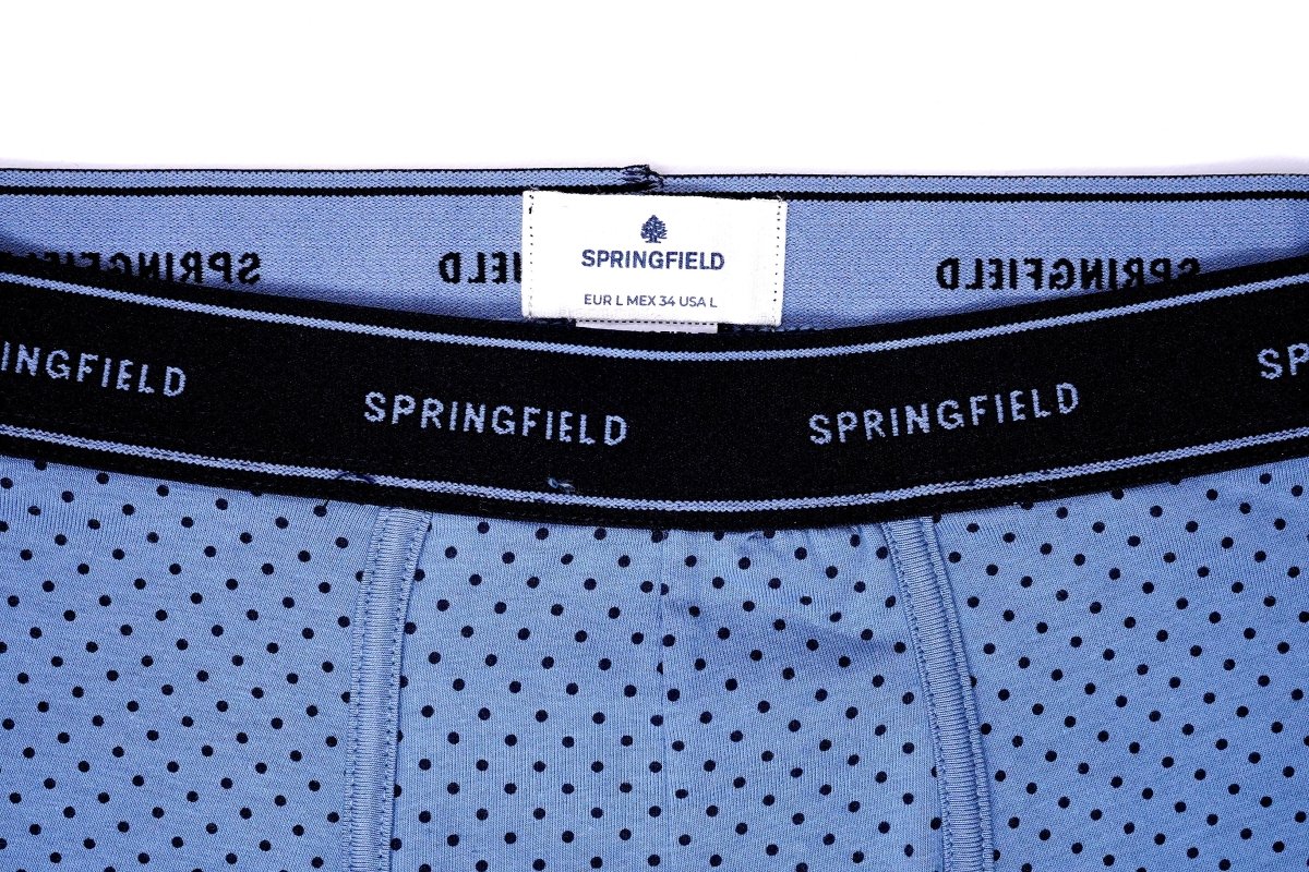 SPRINGFIELD BLUE PATTERNED DOTTED BOXER( ONE PIECE ) - Smgarment's