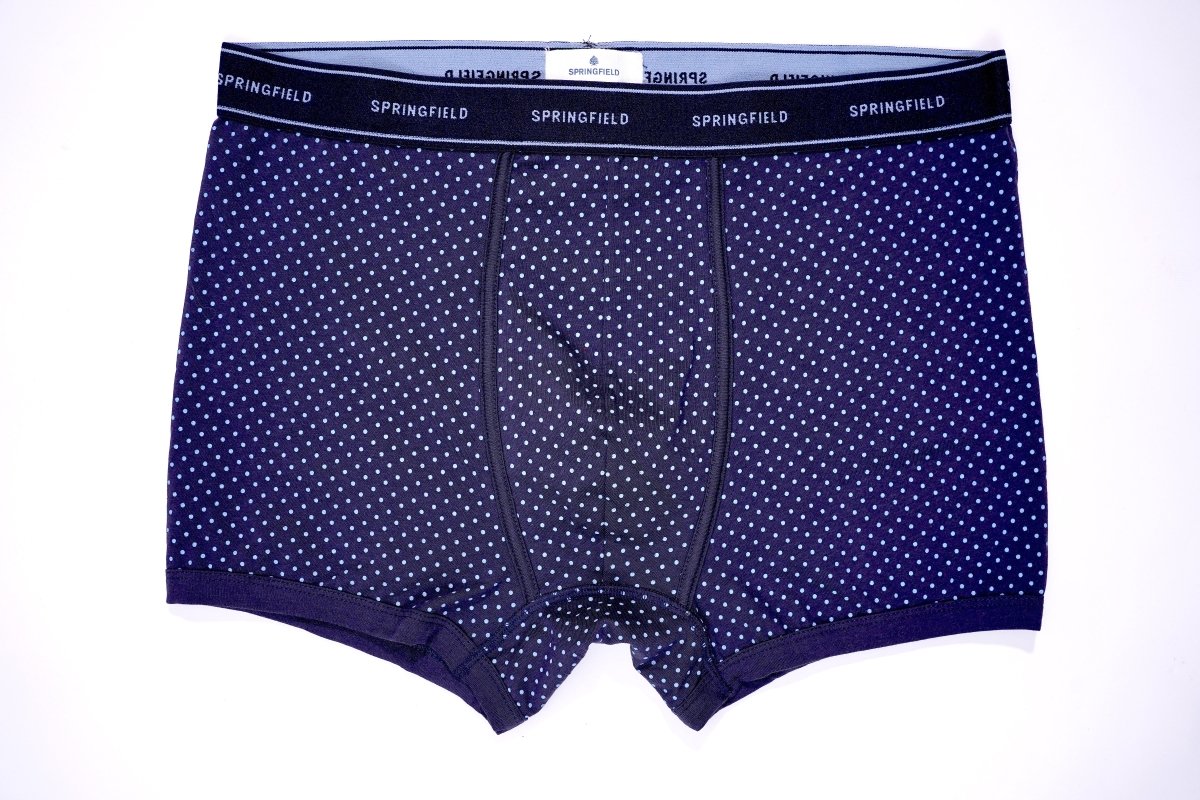 SPRINGFIELD BLUE PATTERNED DOTTED BOXER( ONE PIECE ) - Smgarment's