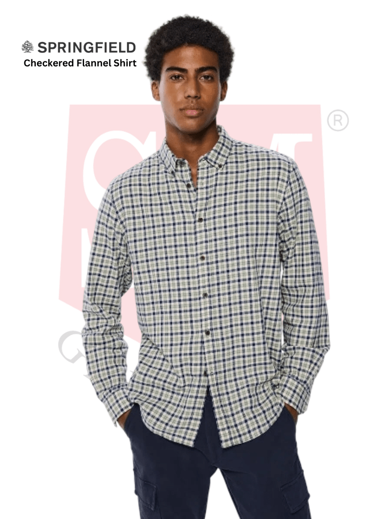 SPRINGFIELD Checkered Flannel Shirt - Smgarment's