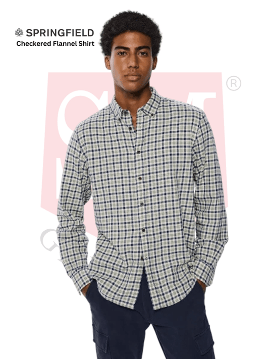 SPRINGFIELD Checkered Flannel Shirt - Smgarment's