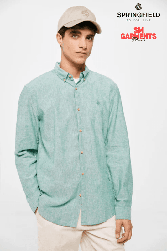 SPRINGFIELD COLOUR LINEN SHIRT (REGULAR FIT) - Smgarment's