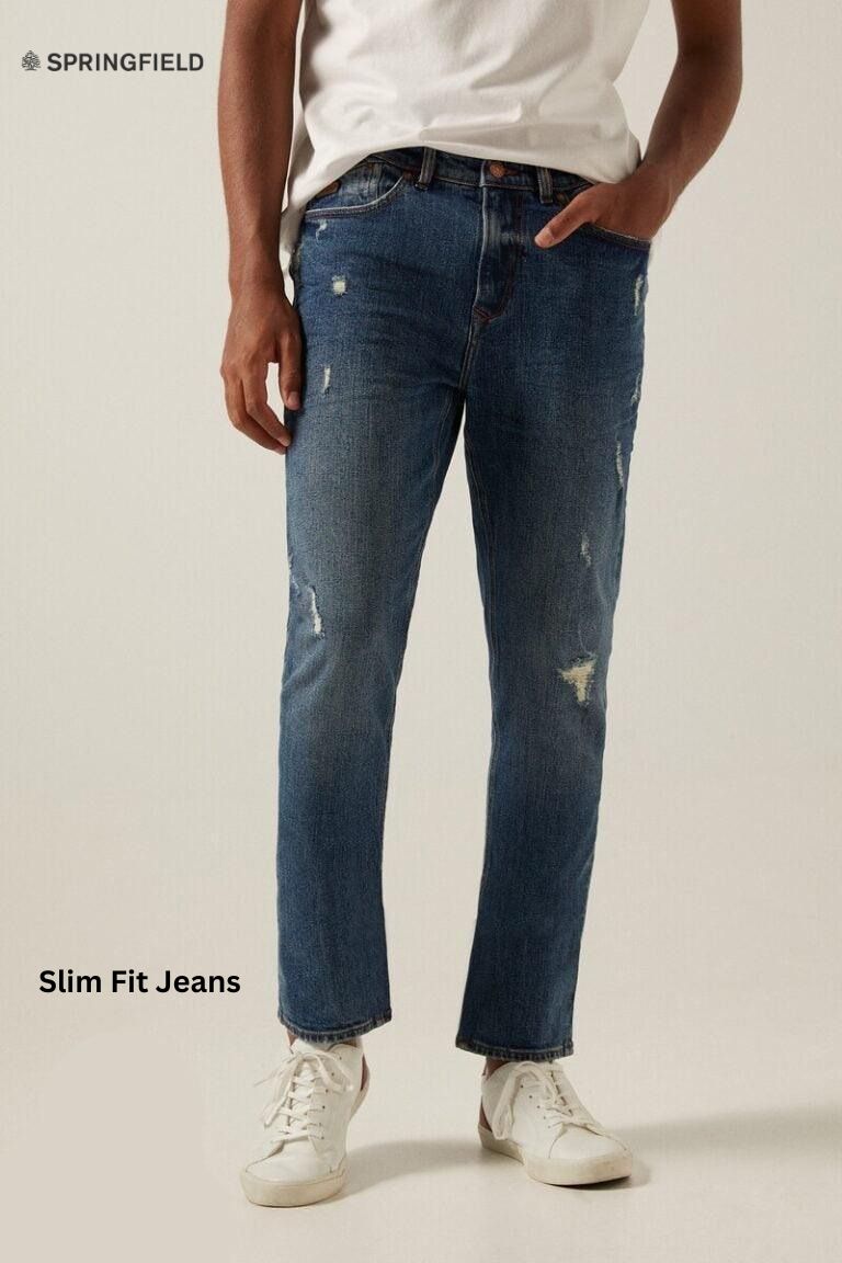 SPRINGFIELD Dark Medium Slim Jeans - Smgarment's