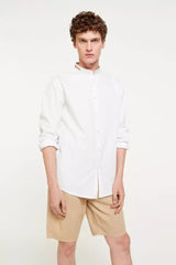 SPRINGFIELD Long Sleeve Mao Collar Shirt - Smgarment's