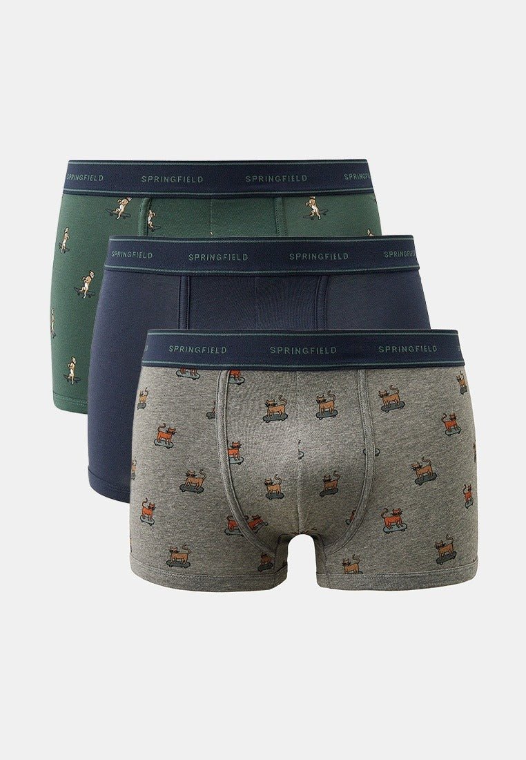 SPRINGFIELD MENS CAT PRINT BOXER - Smgarment's