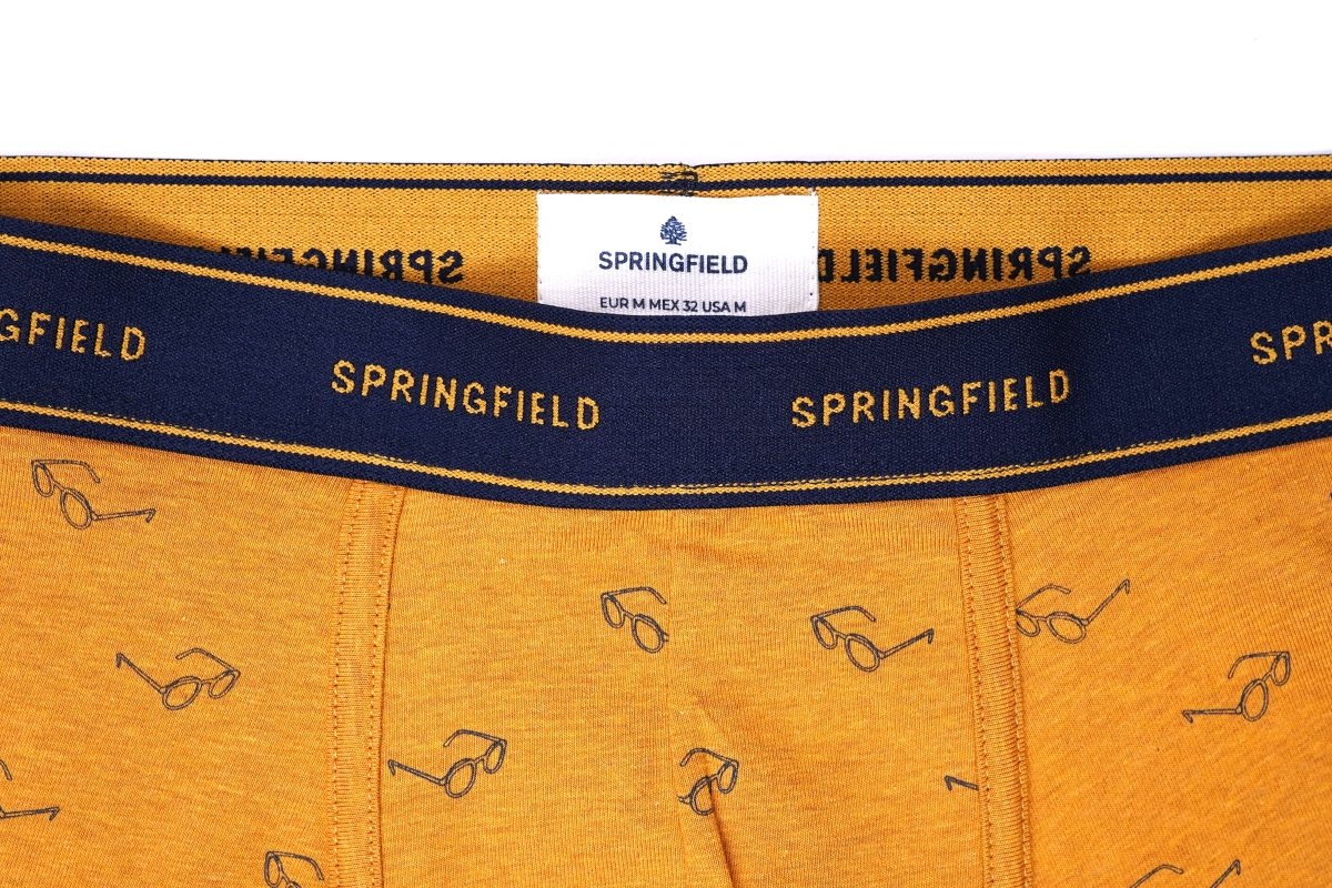 SPRINGFIELD MEN'S MUSTARD GLASSES PRINT BOXER (ONLY MUSTARD ONE) - Smgarment's