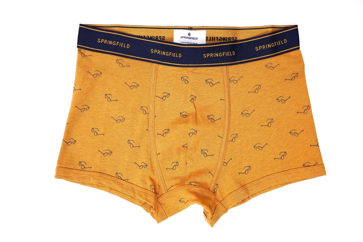 SPRINGFIELD MEN'S MUSTARD GLASSES PRINT BOXER (ONLY MUSTARD ONE) - Smgarment's