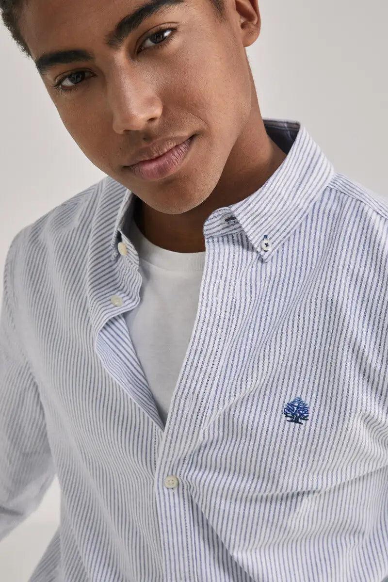 SPRINGFIELD STRIPED OXFORD SHIRT - Smgarment's