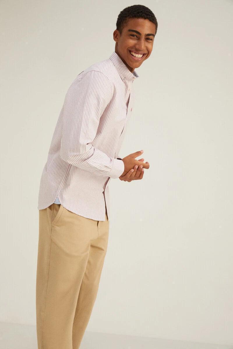SPRINGFIELD STRIPED OXFORD SHIRT - Smgarment's
