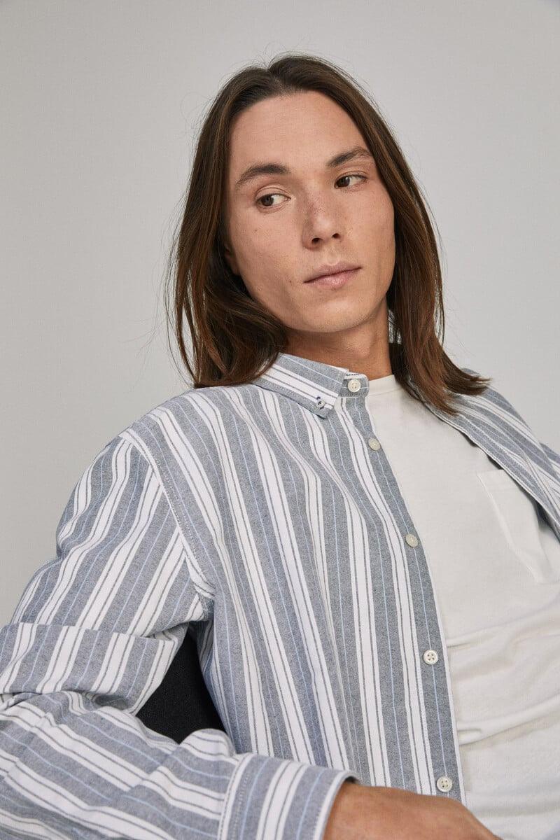 SPRINGFIELD STRIPED OXFORD SHIRT - Smgarment's