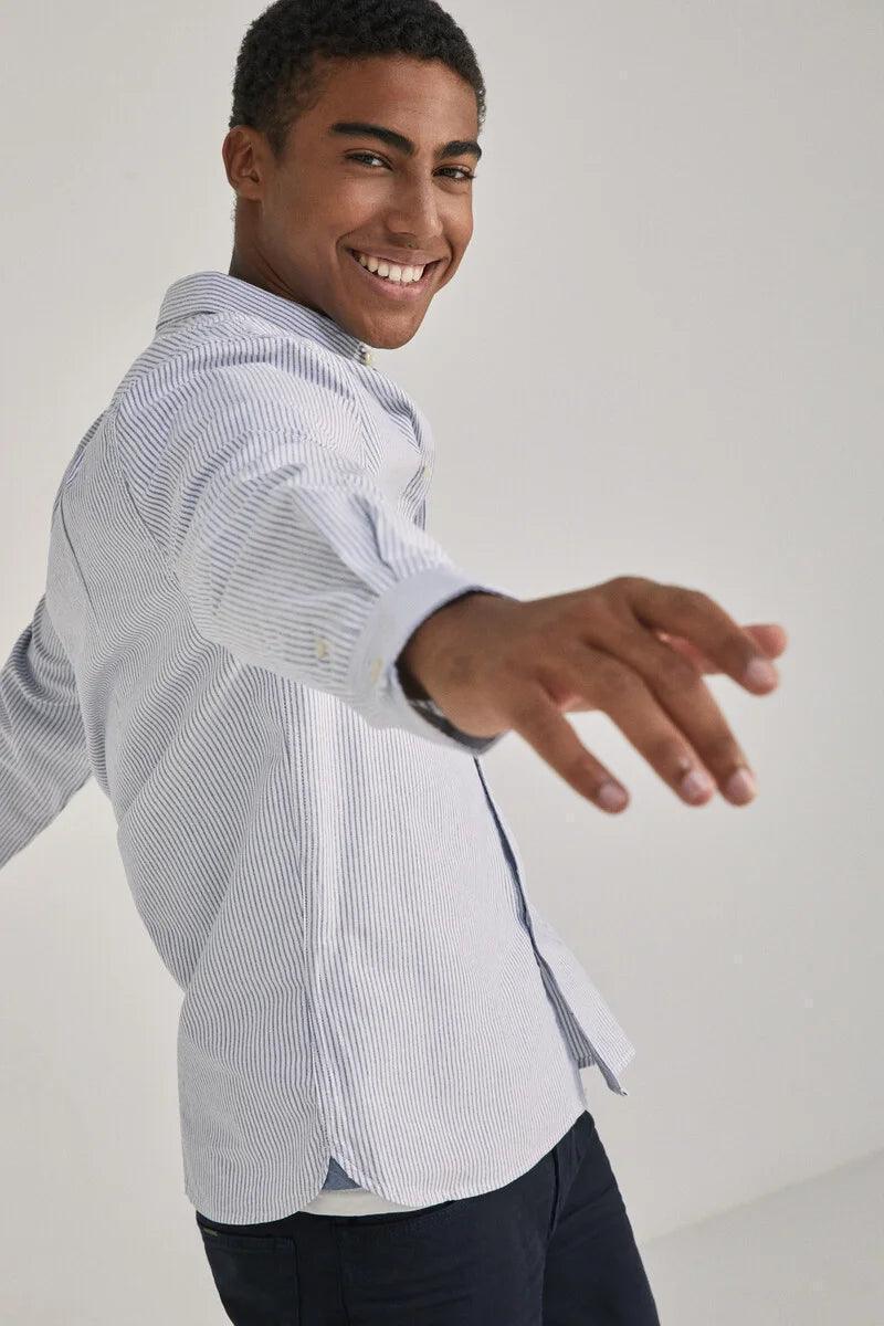 SPRINGFIELD STRIPED OXFORD SHIRT - Smgarment's