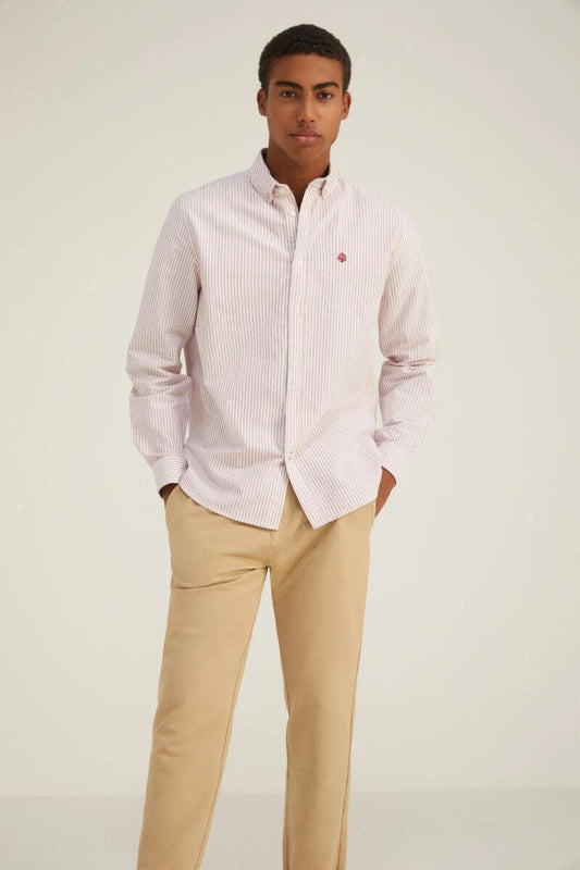 SPRINGFIELD STRIPED OXFORD SHIRT - Smgarment's