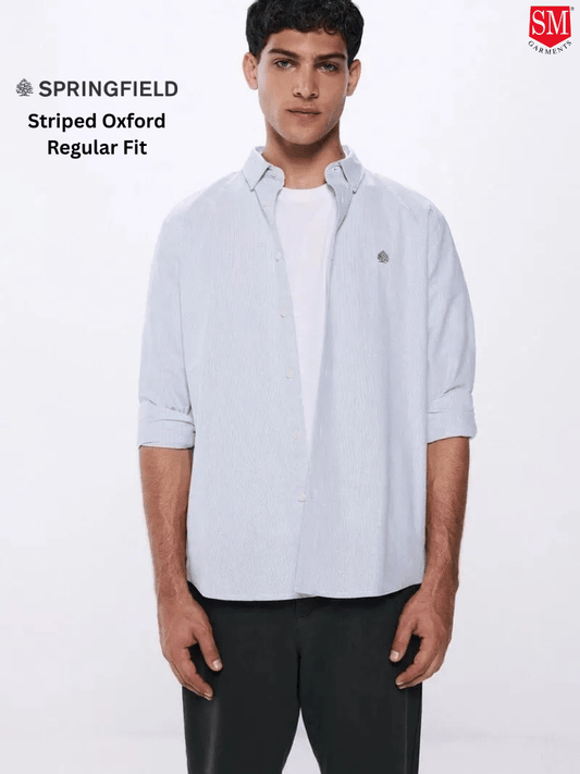SPRINGFIELD Striped Oxford Shirt - Smgarment's