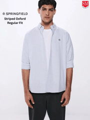 SPRINGFIELD Striped Oxford Shirt - Smgarment's