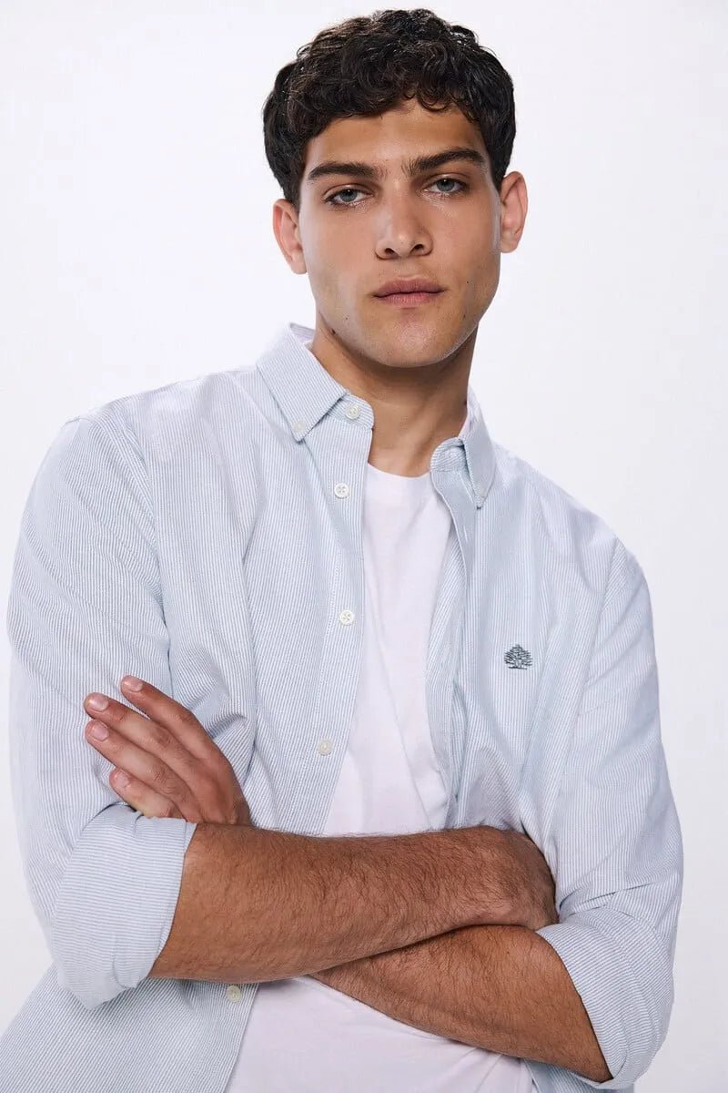 SPRINGFIELD Striped Oxford Shirt - Smgarment's