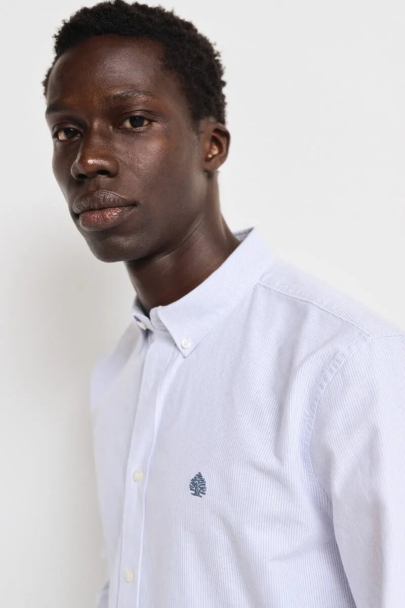 SPRINGFIELD Striped Oxford Shirt - BLUE - Smgarment's