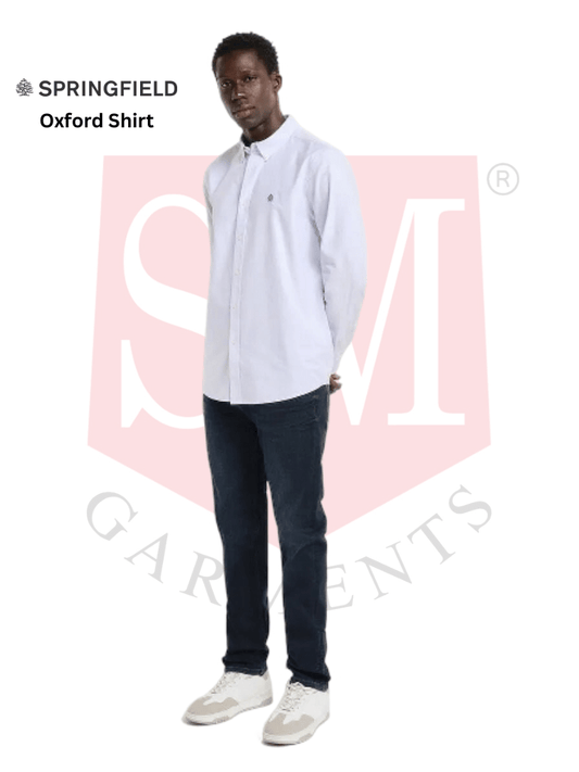 SPRINGFIELD Striped Oxford Shirt - BLUE - Smgarment's